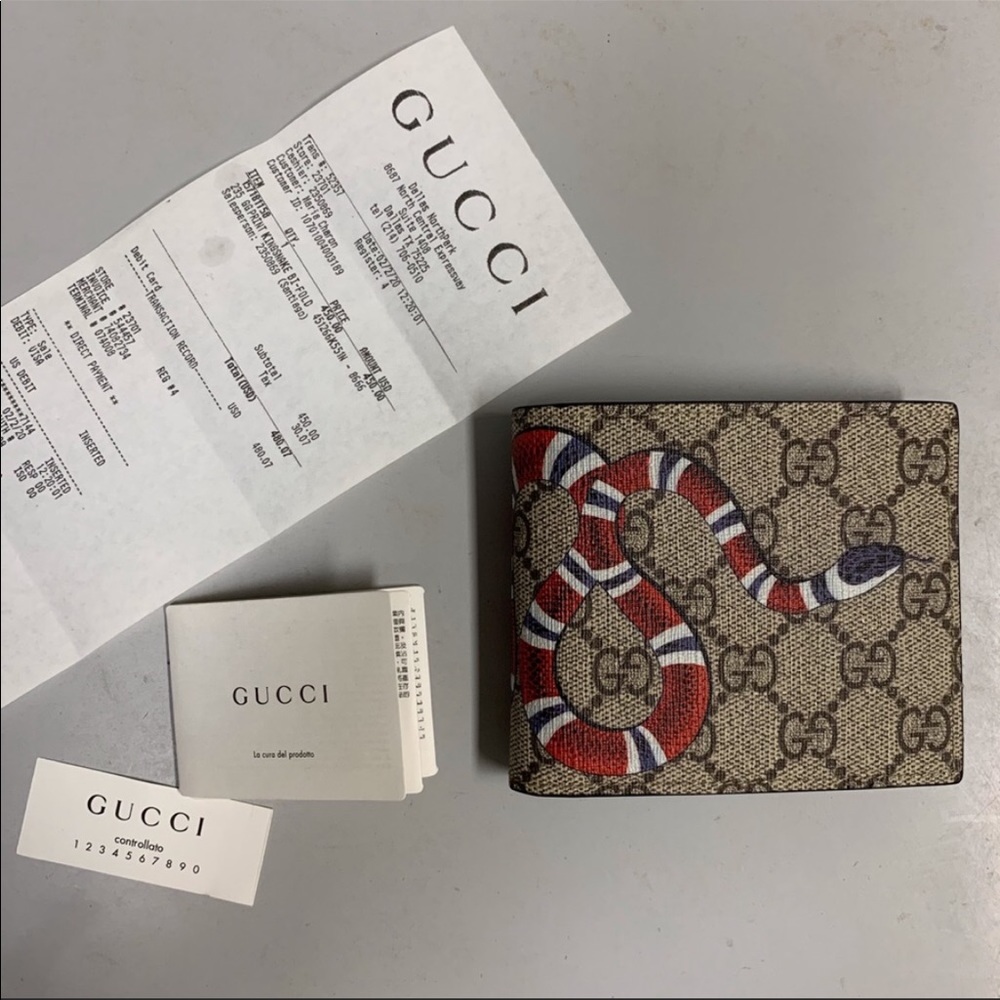 Gucci Supreme Kingsnake Print Large Mens Wallet